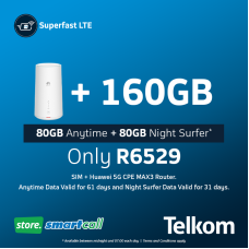 Huawei 5G CPE MAX3 White + 160GB Telkom LTE Data